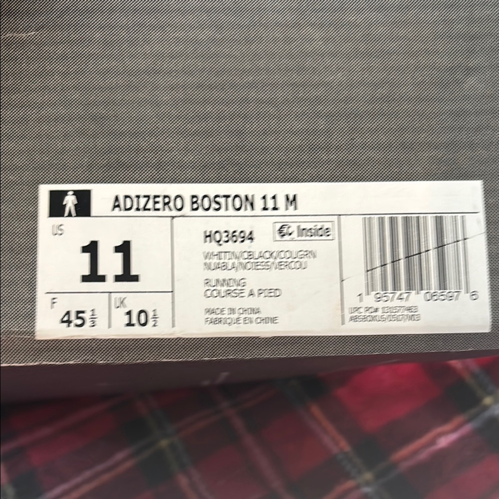 Adidas Adizero Boston 11 Shoes - White and Black and Green - Picture 3 of 6